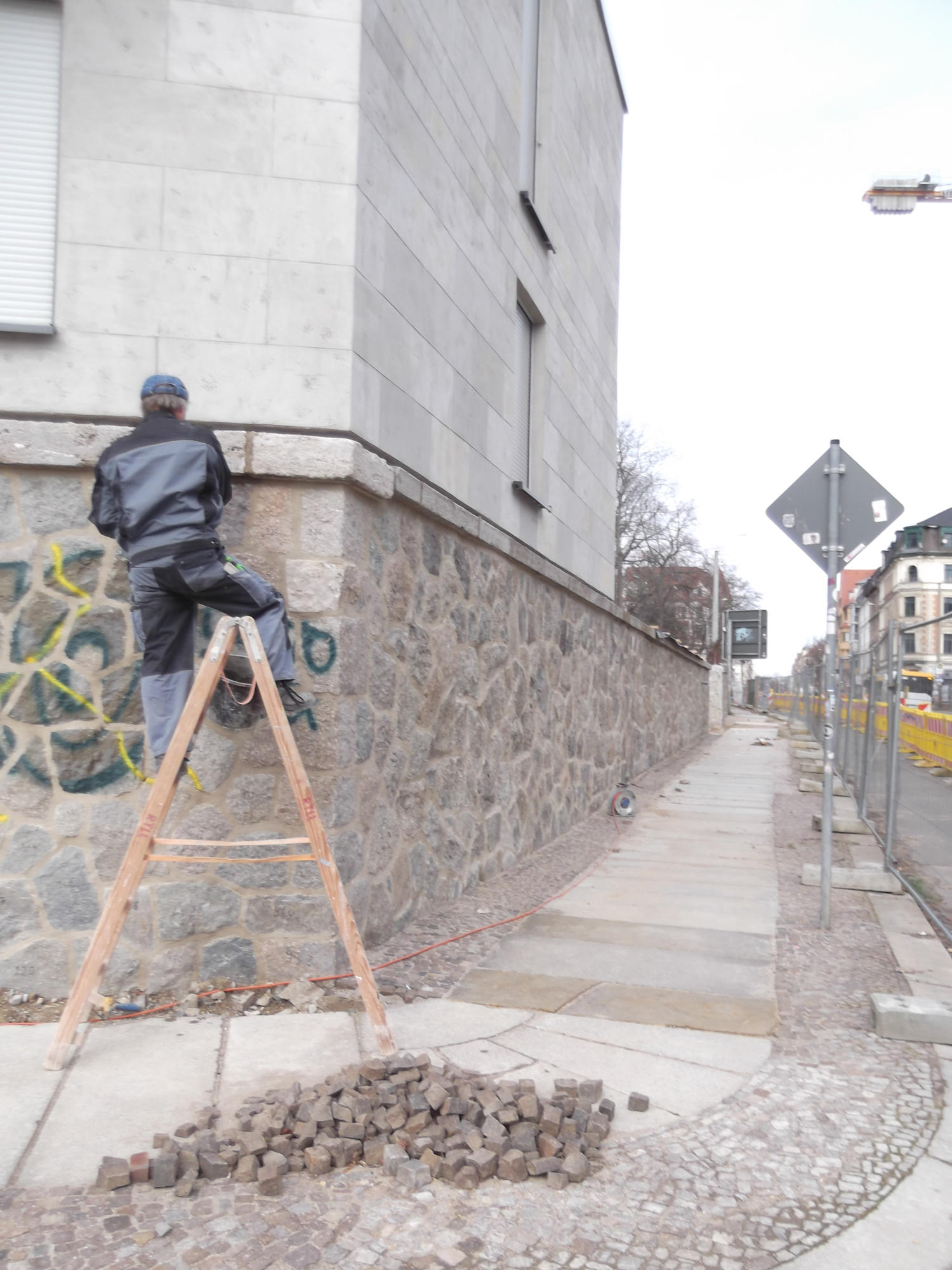 Projekt Wiedererrichtung Zyklopenmauerwerk Mühlholzgasse Leipzig
